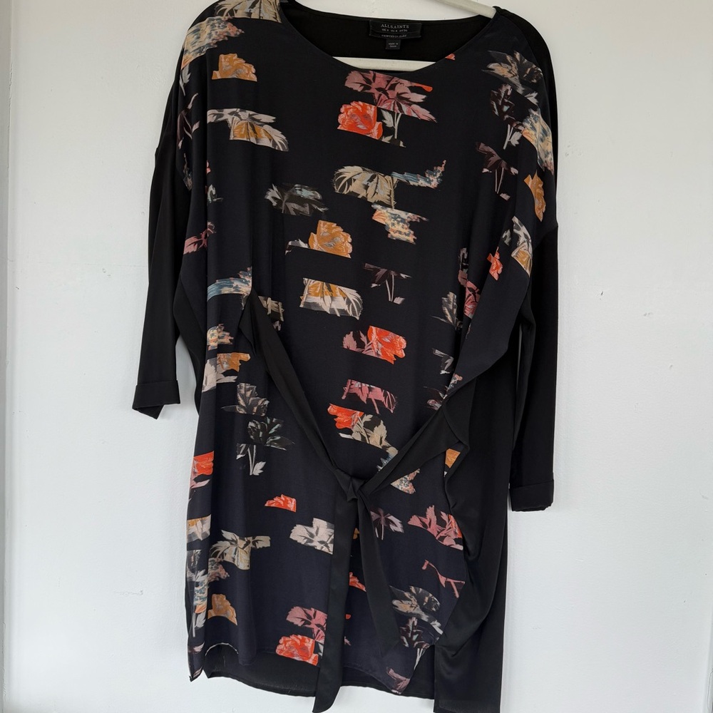 All Saints Floral Silk Dress
